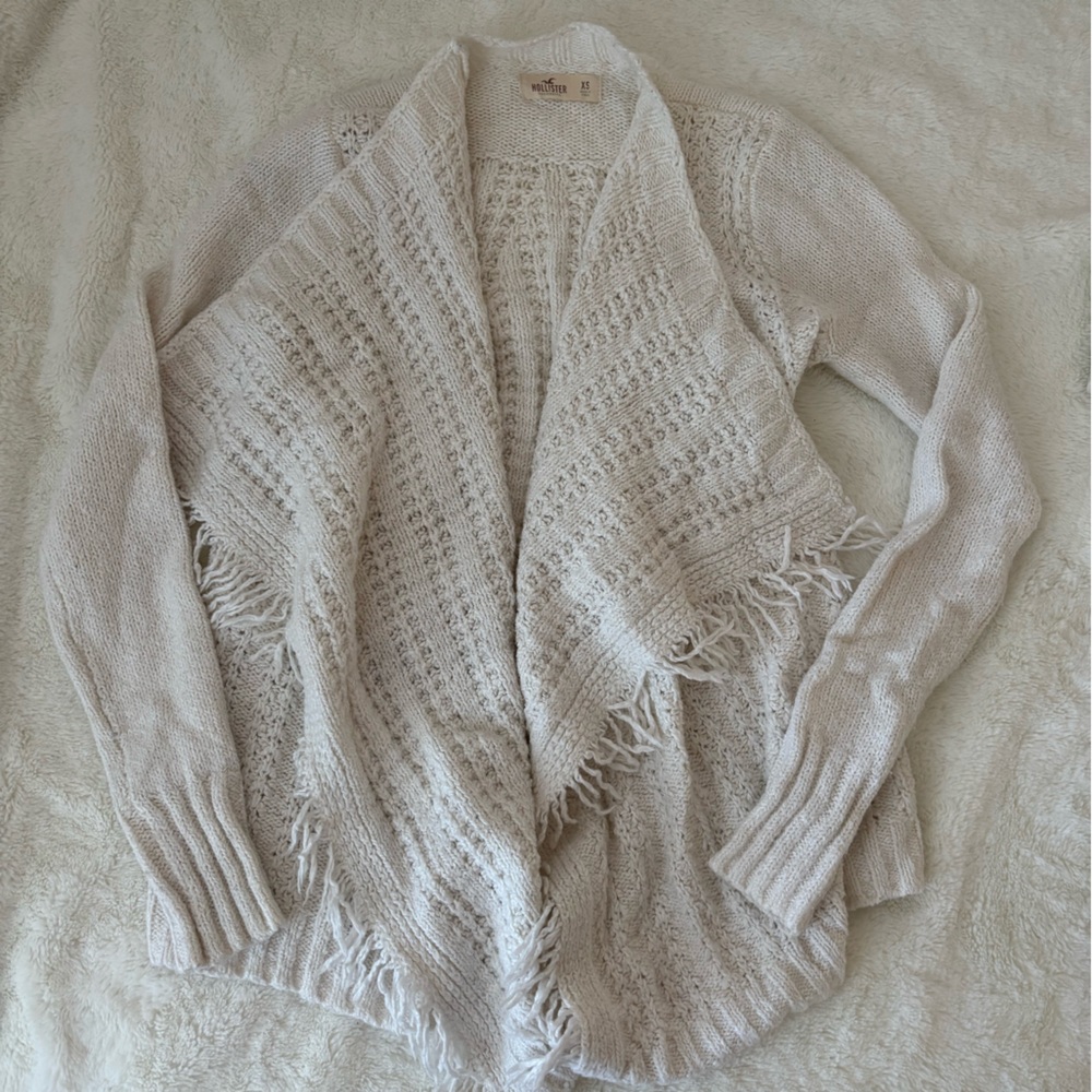 Hollister Cream Knit Poncho